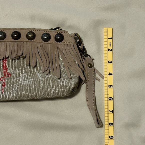 Ed Hardy Ferris Wristlet with Suede Fringe Clutch Bag - Picture 13 of 13